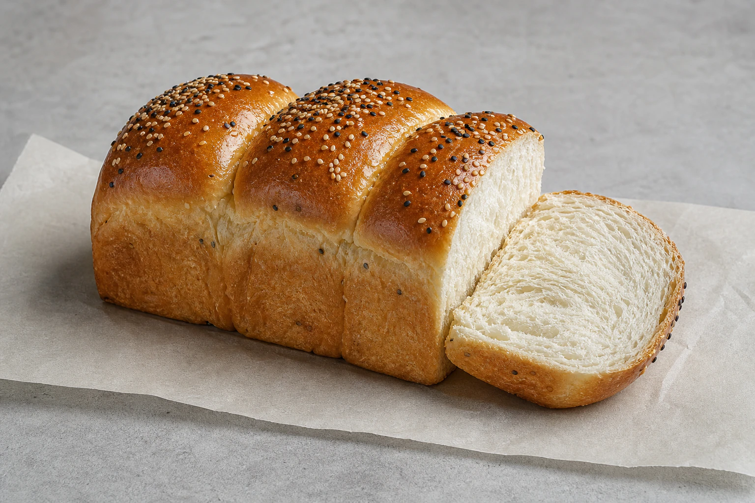 Sesame milk bread made in a small batch